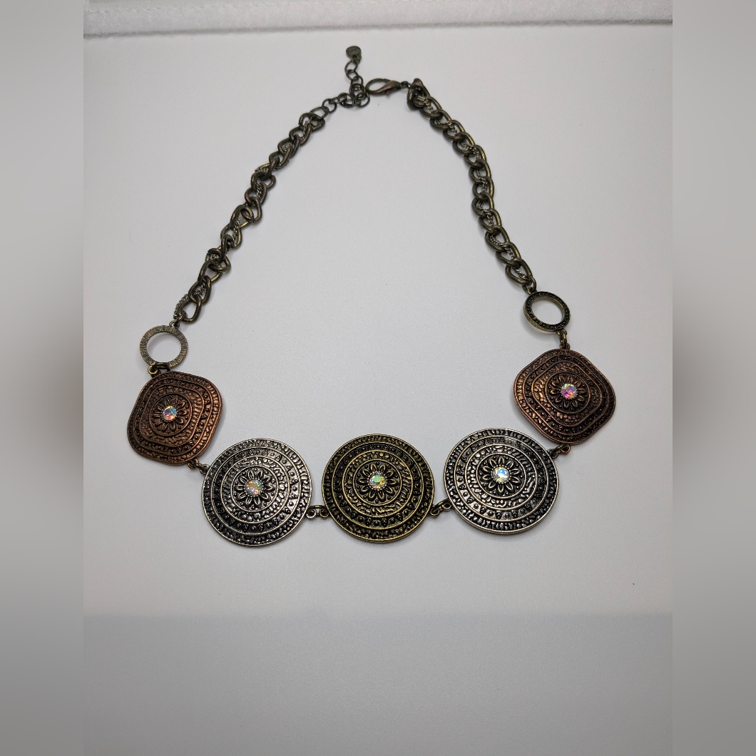 Ruby Rd Medallion Statement Necklace